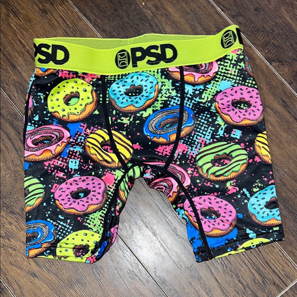 PSD Kids Colorful Donut Shorts Underwear - Black & Neon Colors NWOT